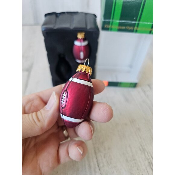 KSA Kurt Adler glass football ornament sport Xmas tree ornament - Picture 6 of 6